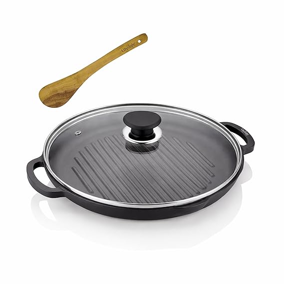 LILYDALE GRILL PAN ROUND WITH GLASS LID 260mm