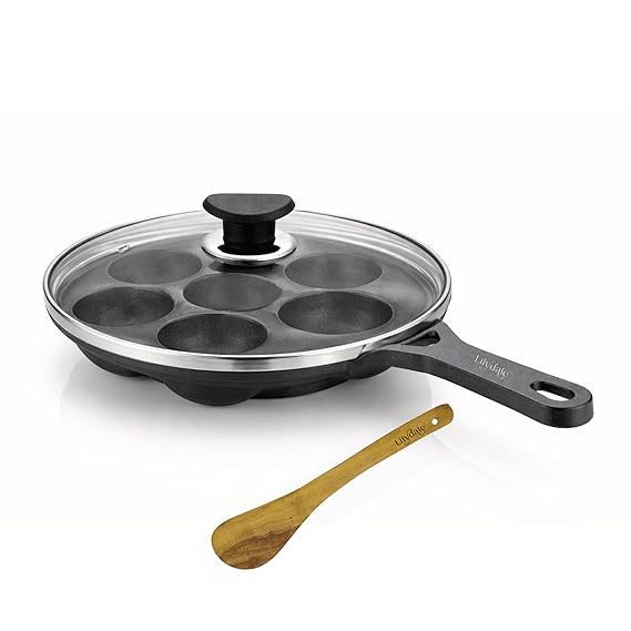 LILYDALE APPAM PATRA 7PIT WITH GLASS LID 205MM